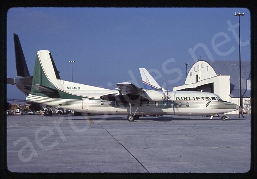 Airlift Fairchild FH-227 N374RD Feb 87 Kodachrome Slide/Dia A1