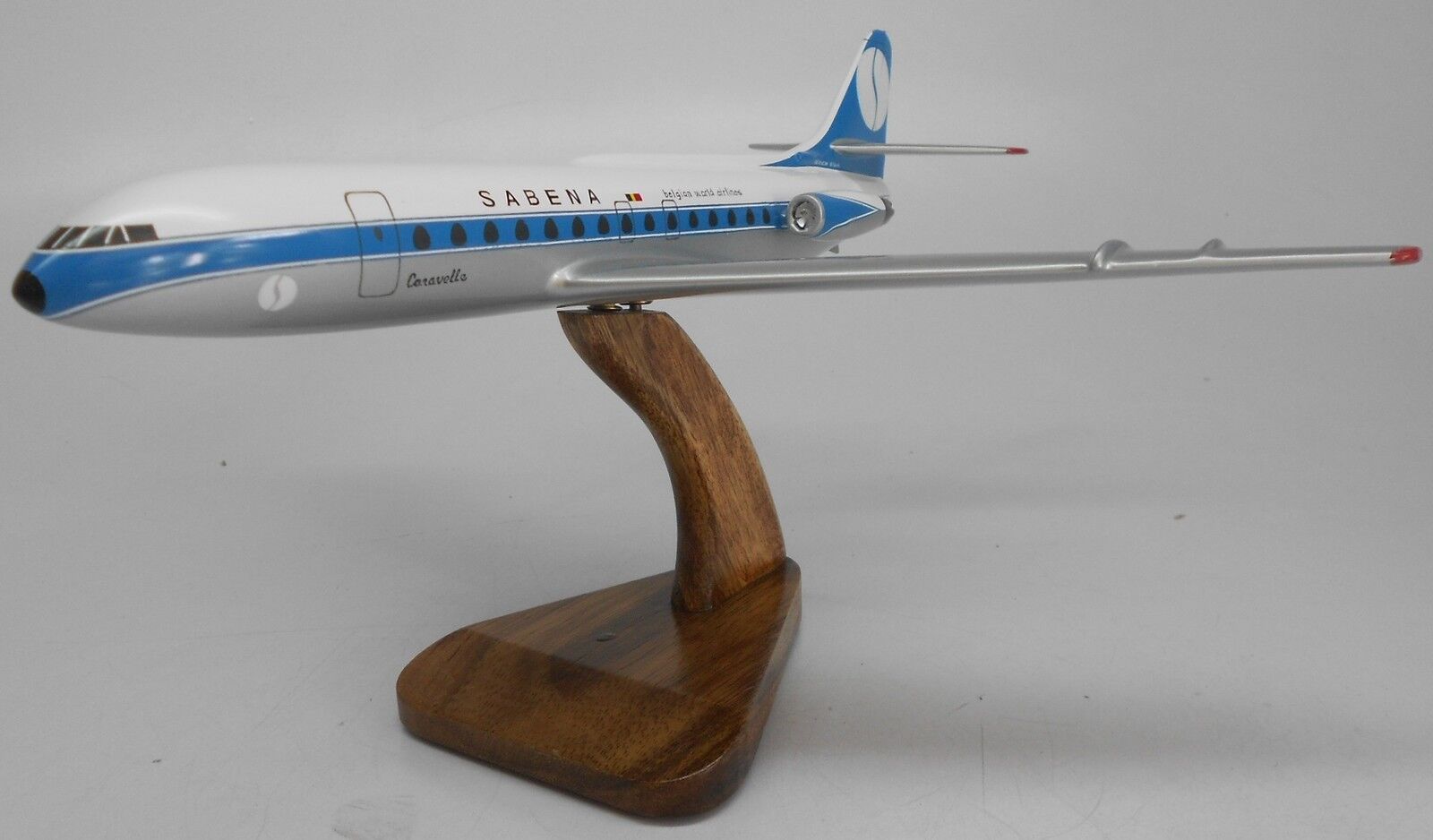 SE-210 Sud Est Sabena Airlines Airplane Kiln Dry Wood Model Small New