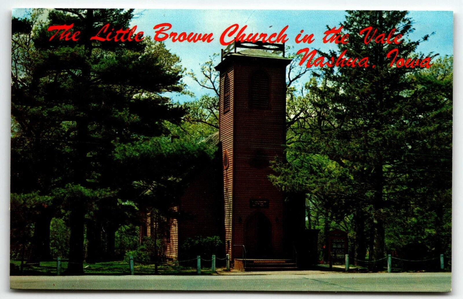 Little Brown Church in the Vale Chrome Postcard Nashua Iowa IA UNP