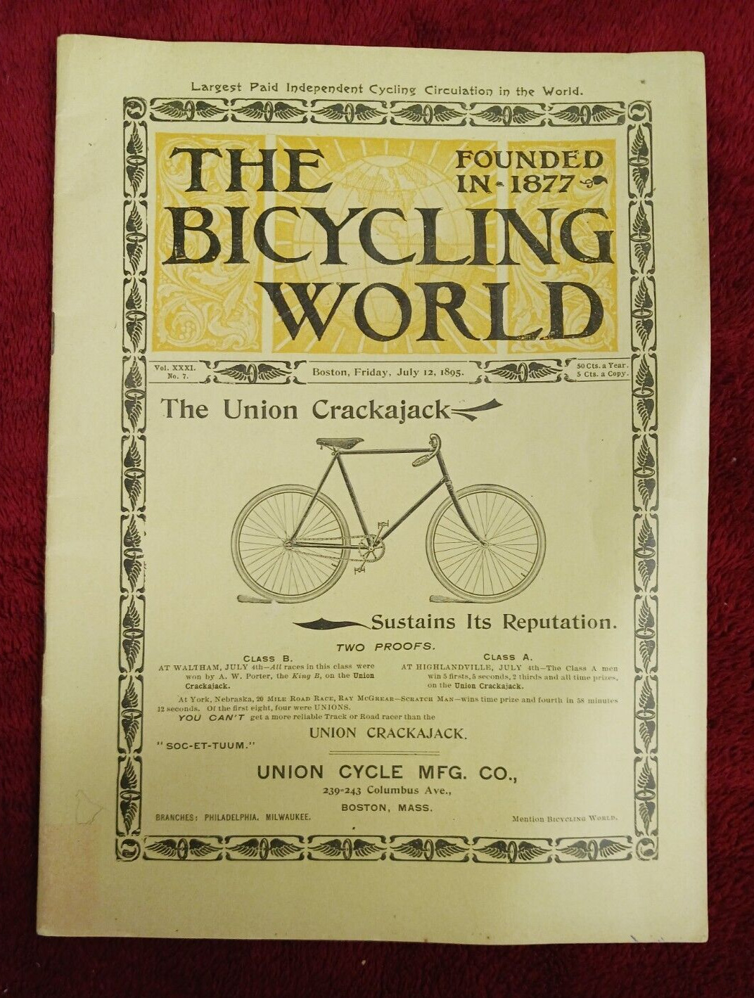 The Bicycling World, Magazine, July 12, 1895    #M13