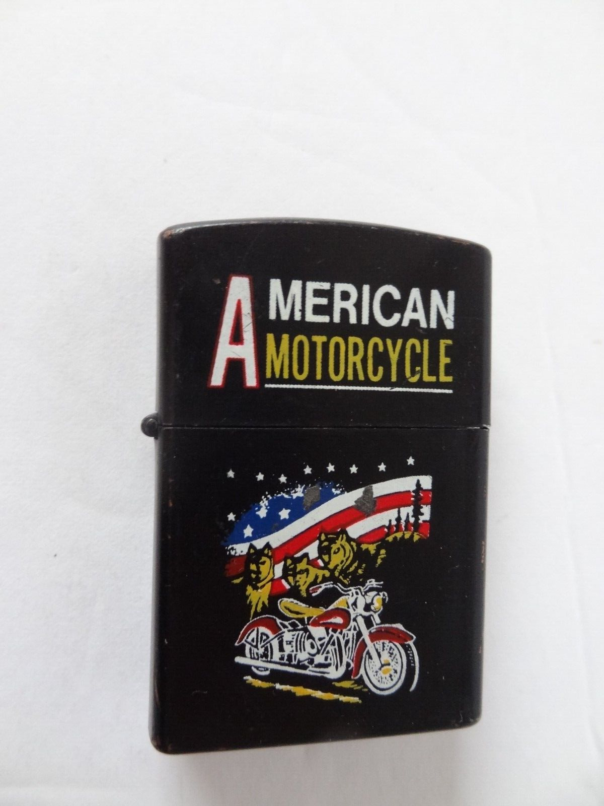 AMERICAN MOTORCYCLE Windproof Cigarette Lighter. Very Patriotic..