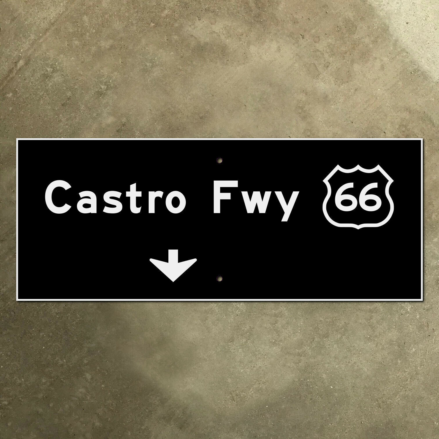 California US 66 Castro Freeway Pasadena highway road guide sign 1956 18x7