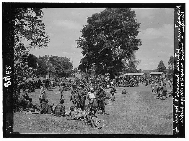 Kenya Colony, Karatina, Native market under large trees 1920s Old Photo