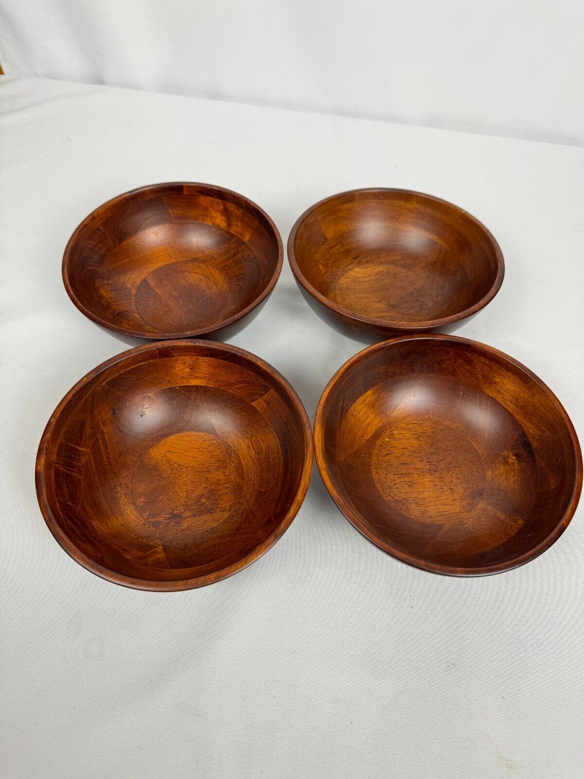 Wood Bowls Set Of 4 Serving Bowls for Salad Bowl or Fruit Bowl