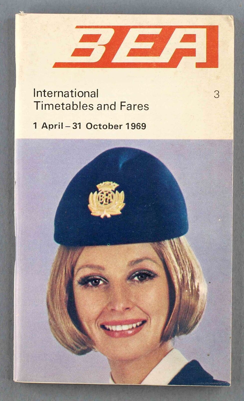 BEA BRITISH EUROPEAN AIRWAYS INTERNATIONAL TIMETABLE SUMMER 1969 CABIN CREW PIC