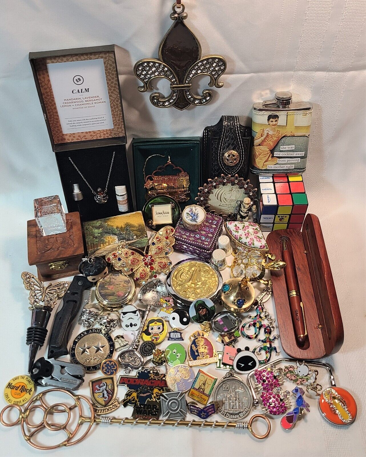 Junk Drawer Lot Vintage-Now Trinkets Treasures Collectibles 62 Pcs 4lbs 12 Oz.