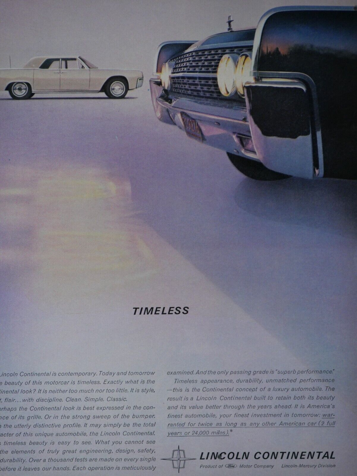 1962 Lincoln Continental Vintage TIMELESS Original One Page Print Ad 8.5 x 11\