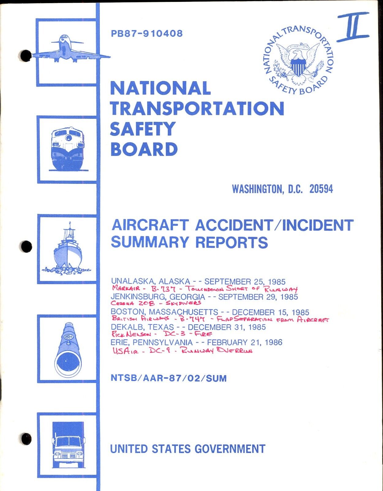5 NTSB Accident Reports