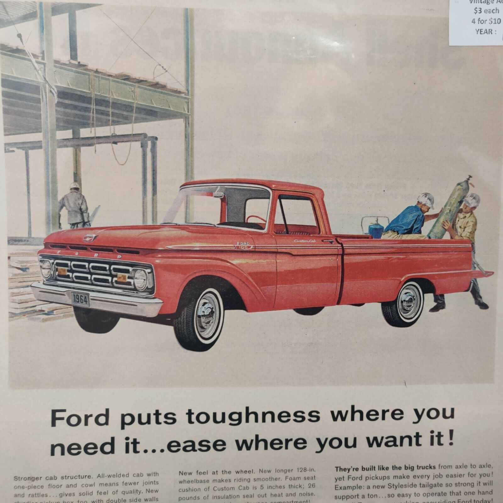 1964 Ford F100 Styleside Custom Cab Pickup Truck Vintage Look 