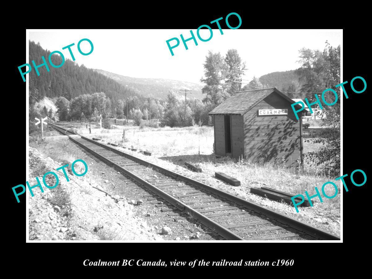 OLD LARGE HISTORIC PHOTO OF COALMONT BC CANADA THE RAILWAY STATION c1960