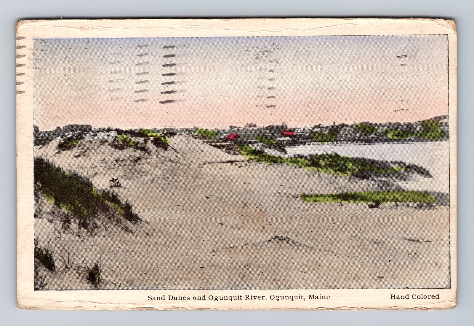 Ogunquit ME-Maine, Sand Dunes & Ogunquit River, Antique Vintage c1929 Postcard