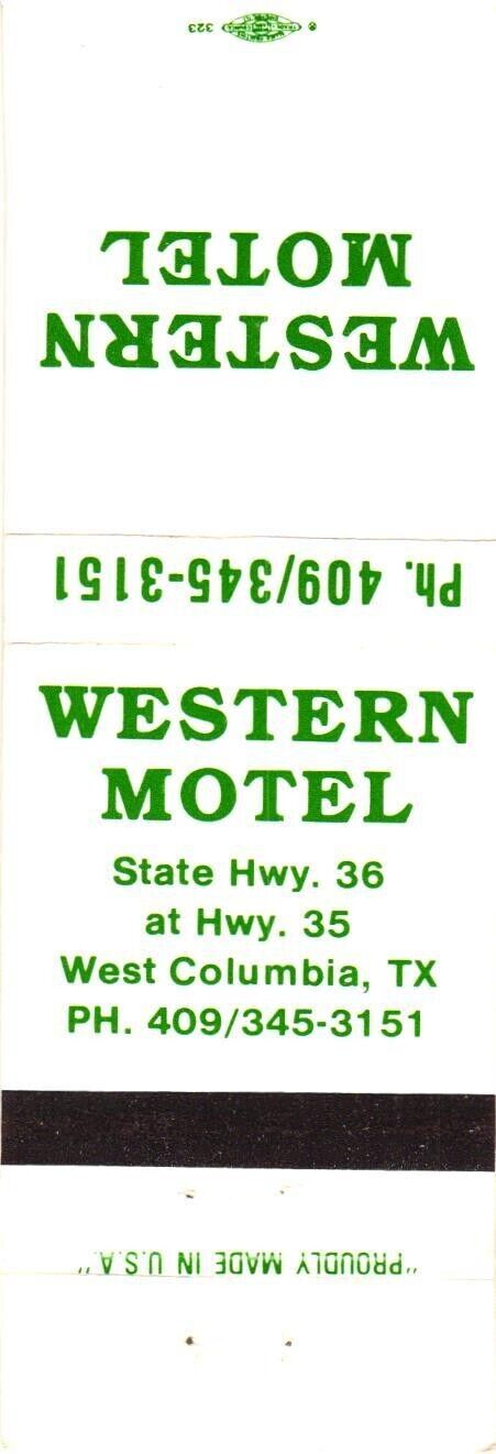 Western Motel, State Hwy. 36, West Columbia, Texas Vintage Matchbook Cover