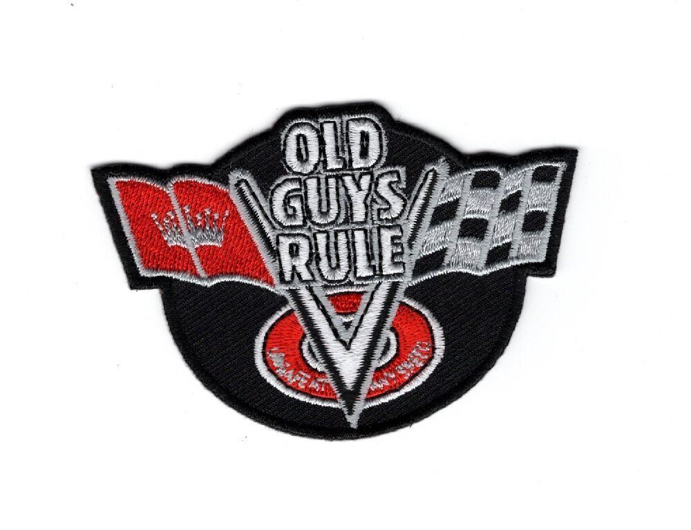 old guys rule corvet racing checker flag iron on sew on Patch 