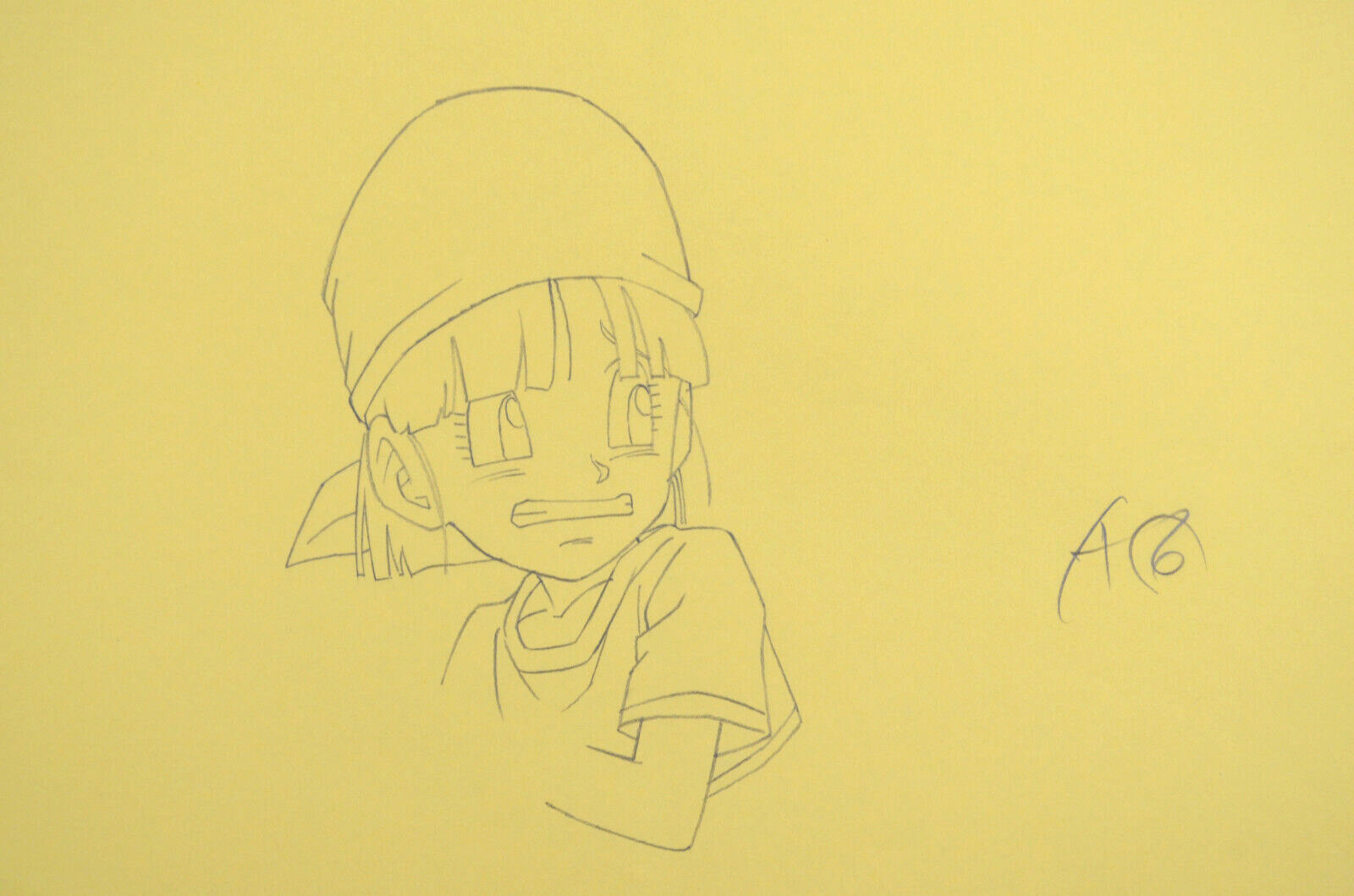Original Pan Dragon Ball GT Cel Anime Production Pencil Douga