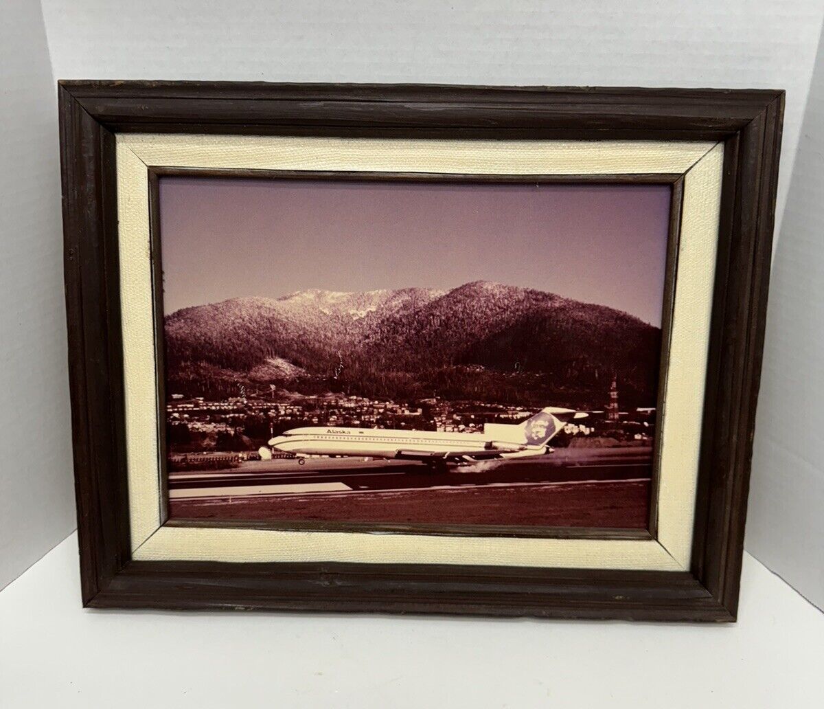 vintage alaska airlines photo framed 14”x18”