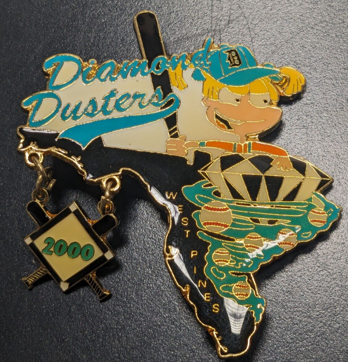 NEW 2000 West Pines FL - Diamond Dusters Softball -Rugrats- Enamel Backpack Pin