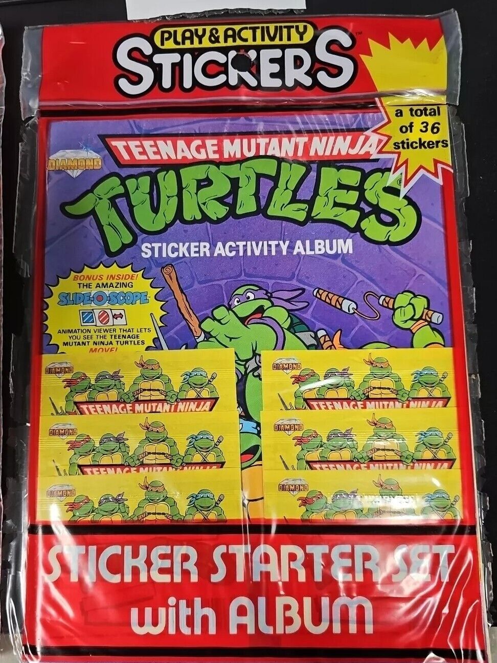 1989 Teenage Mutant Ninja Turtles Sticker Activity Album - Factory Sealed- Rare