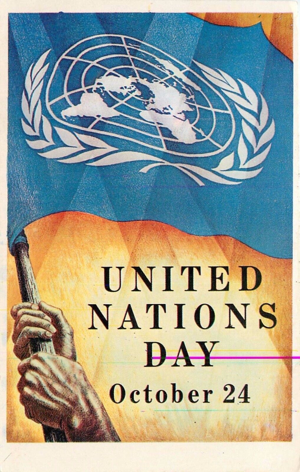 United Nations Day October 24 Postcard  1953 Poster