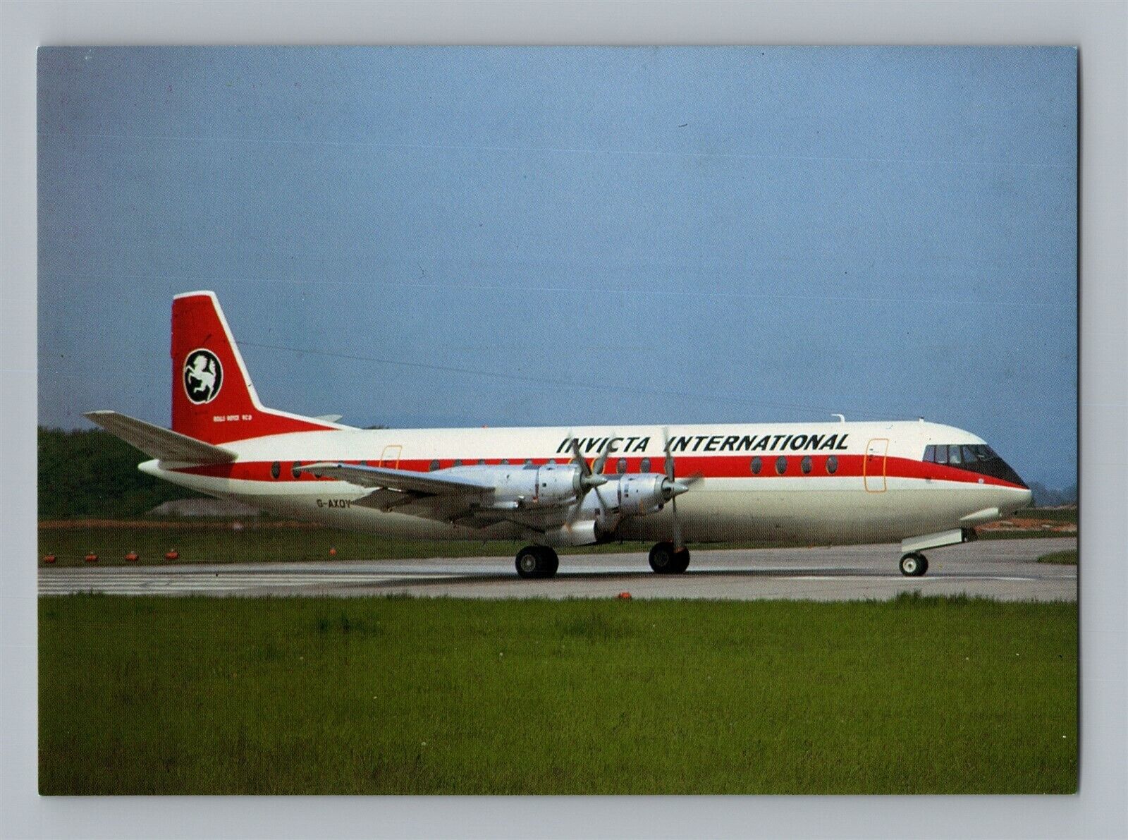 Aviation Airplane Postcard Invicta Airlines United Kingdom Vickers Vanguard P11
