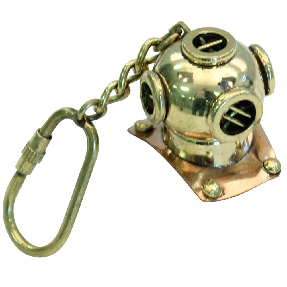 Naval Mark V Deep Sea Diving Helmet Nautical  Brass Automobile Keychain