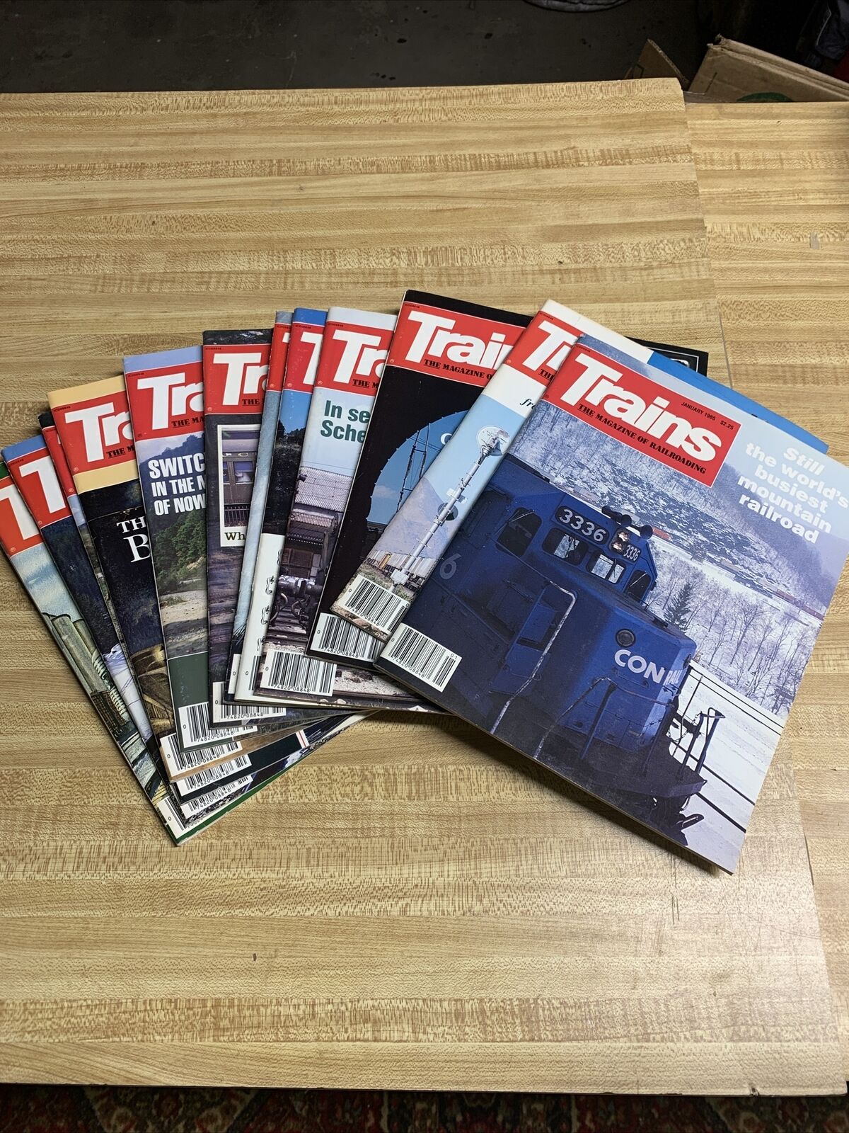 Trains-The Magazine of Railroading 1985 Full Year 12 Monthly Issues Collectible