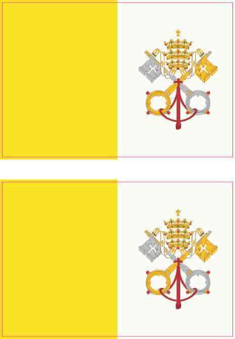 3in x 2in Vatican City Flag Stickers Car Truck Vehicle Bumper Decal