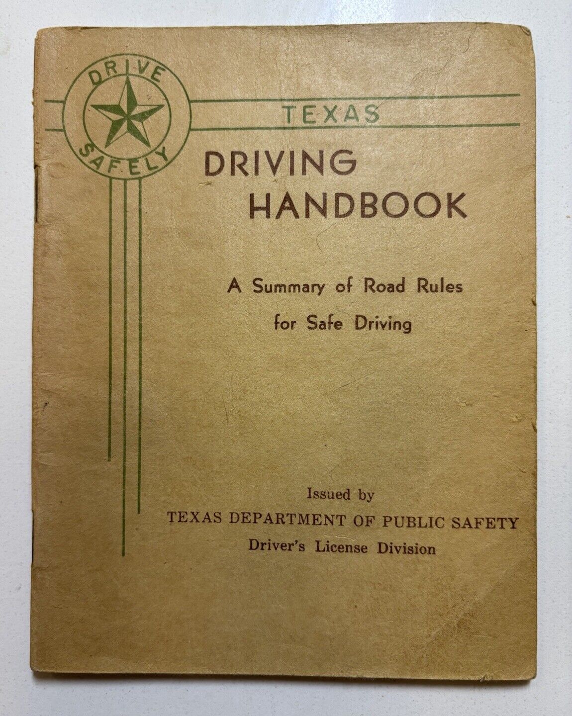 BOOKLET: 1947 Texas Driving Handbook - Tx Dept of Public Safety - 52pgs