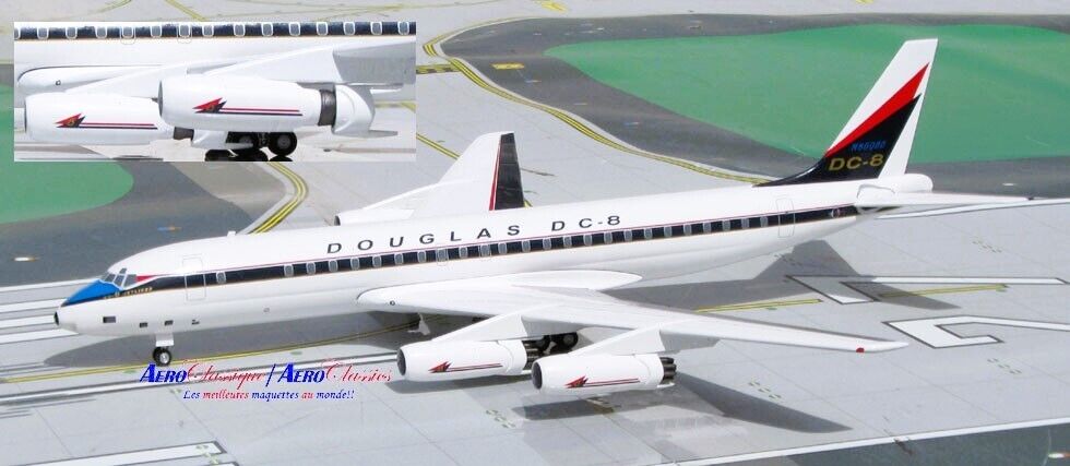 Aeroclassics WMN8008D Douglas DC-8-10 House Color N8008D Diecast 1/200 Jet Model