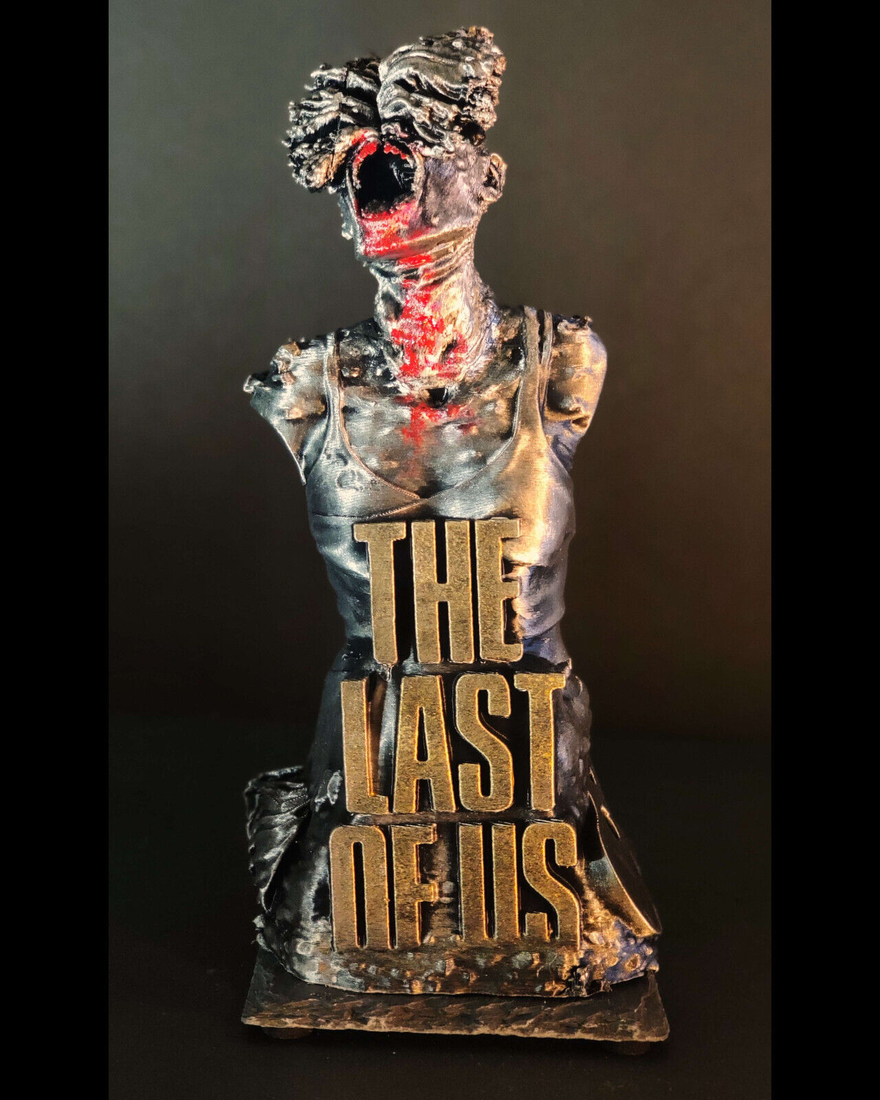 CLICKER Statue - The Last of Us Fan Art Bust - Hand Painted - 9in Tall Game Bust