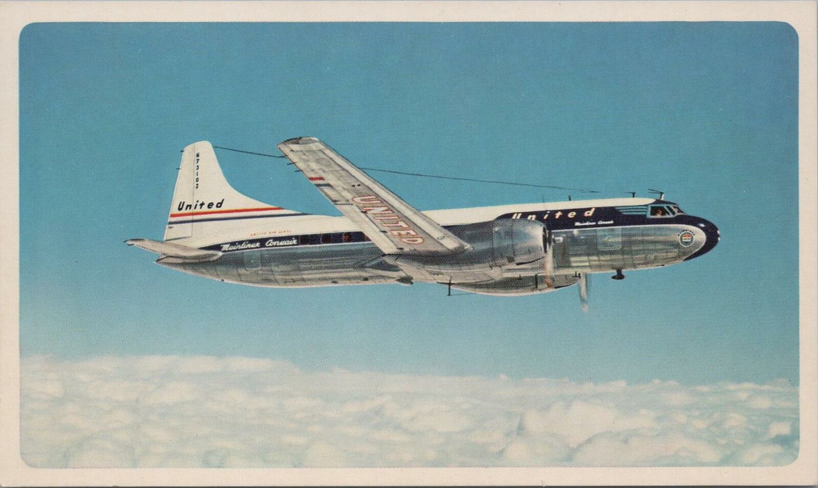 Postcard Airplane United Air Lines Mainliner Convairs 