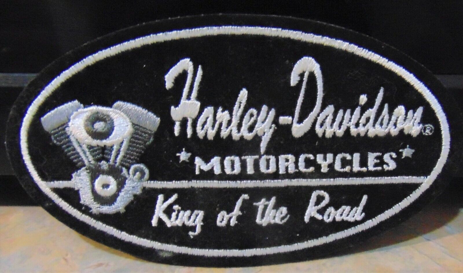 Harley Davidson Motorcycles King Of The Road Embroidered Oval Patch 6 1/4\