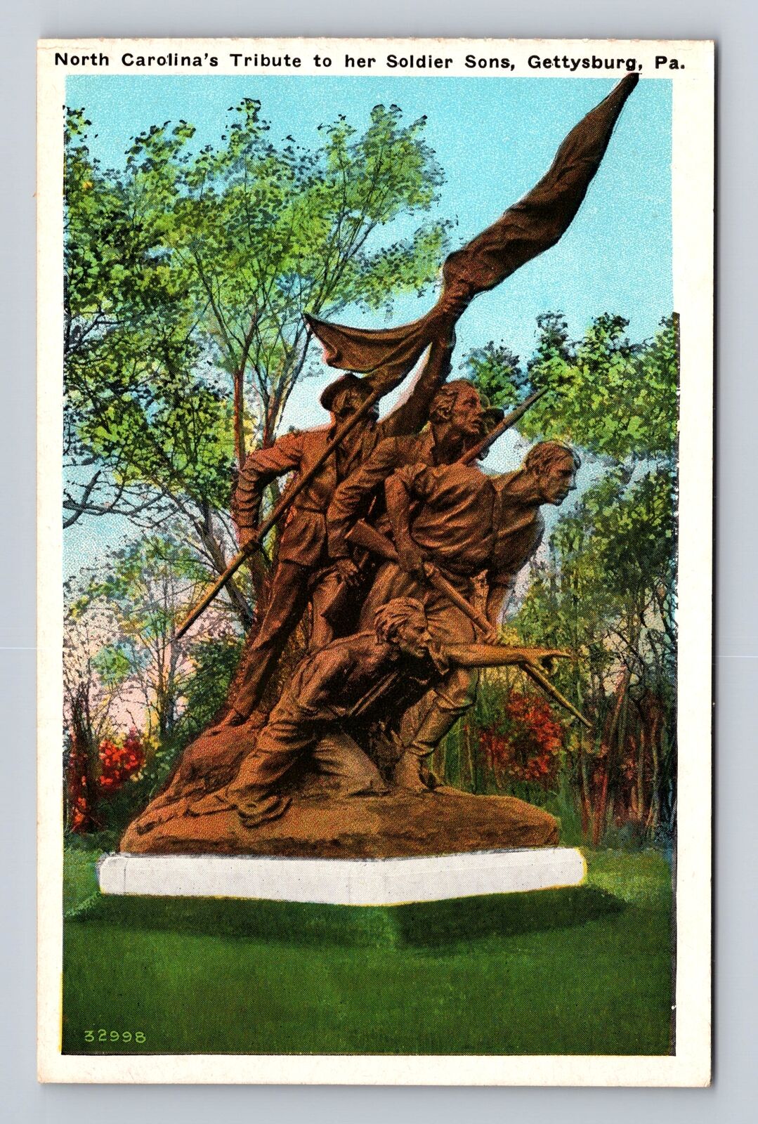 Gettysburg PA-Pennsylvania, Tribute To Soldier Sons, Vintage Souvenir Postcard