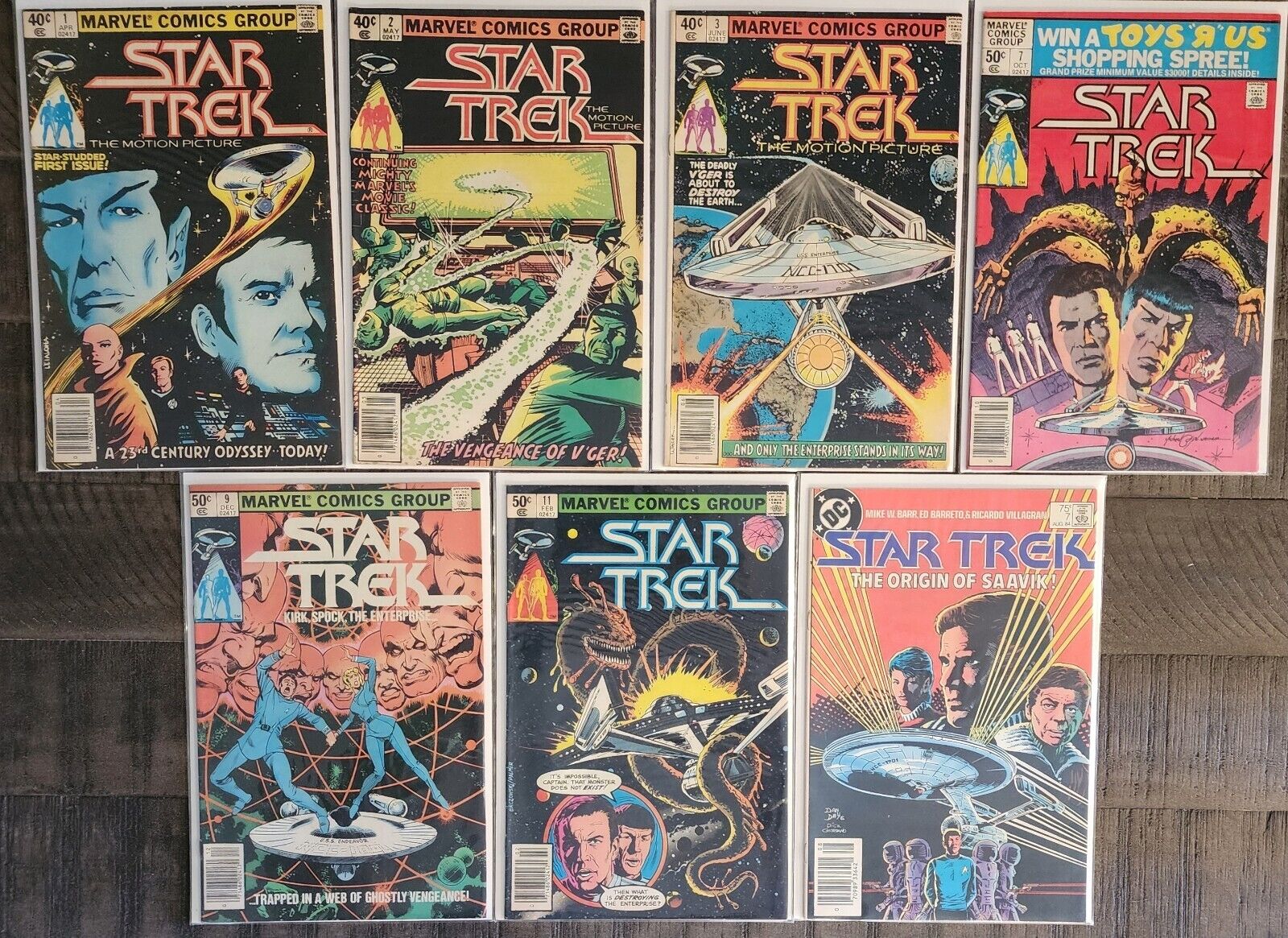 Marvel Comics Star Trek 1980 - 1984 Lot Of 7 Boarded & Bagged 