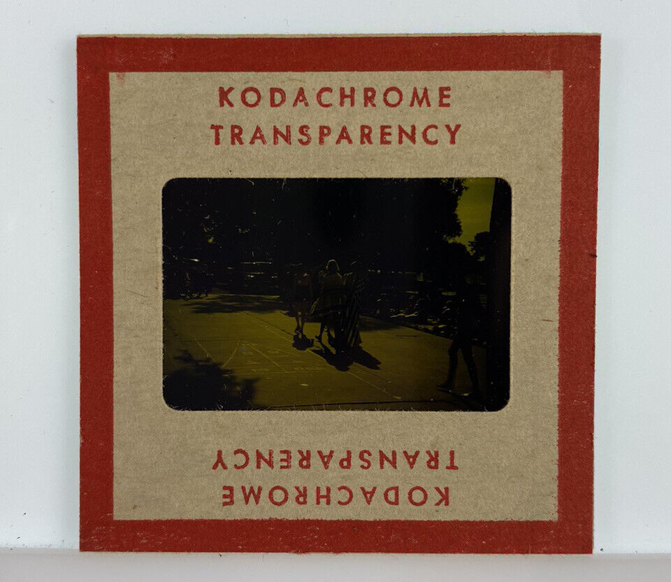 Vintage Kodachrome Transparency Original 35 mm Photo People Walking Hopscotch