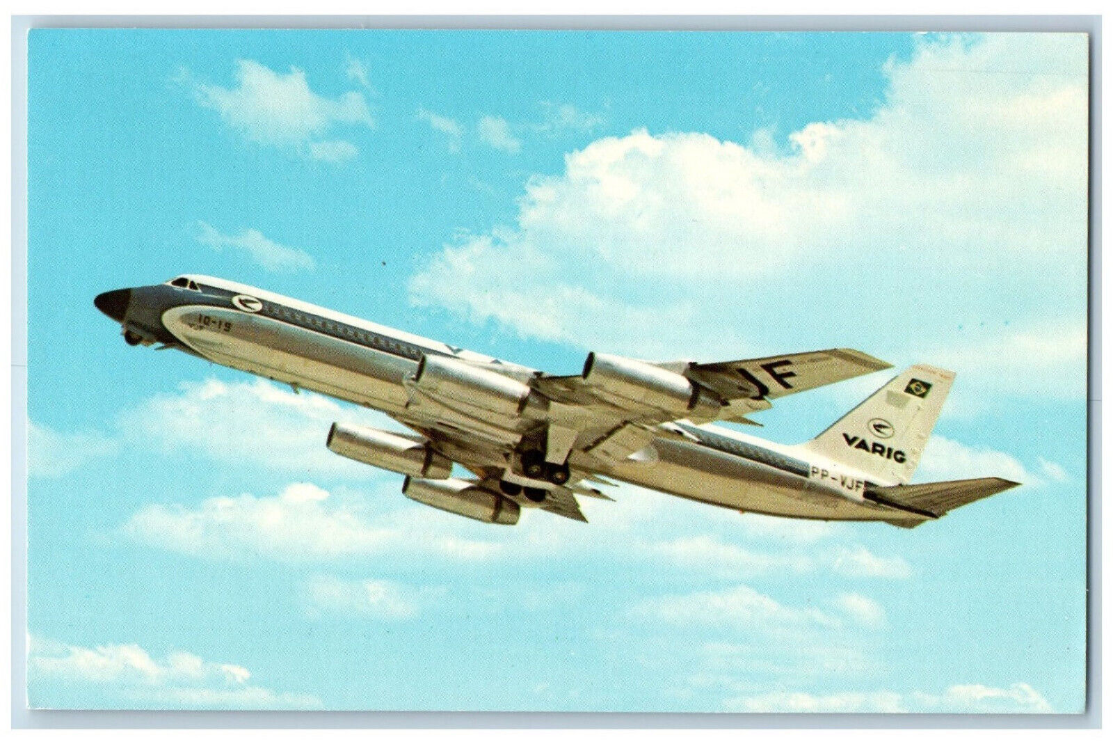 Brazil Postcard Varig-Viacao Aerea Rio-Grandense Convair 990A c1970's