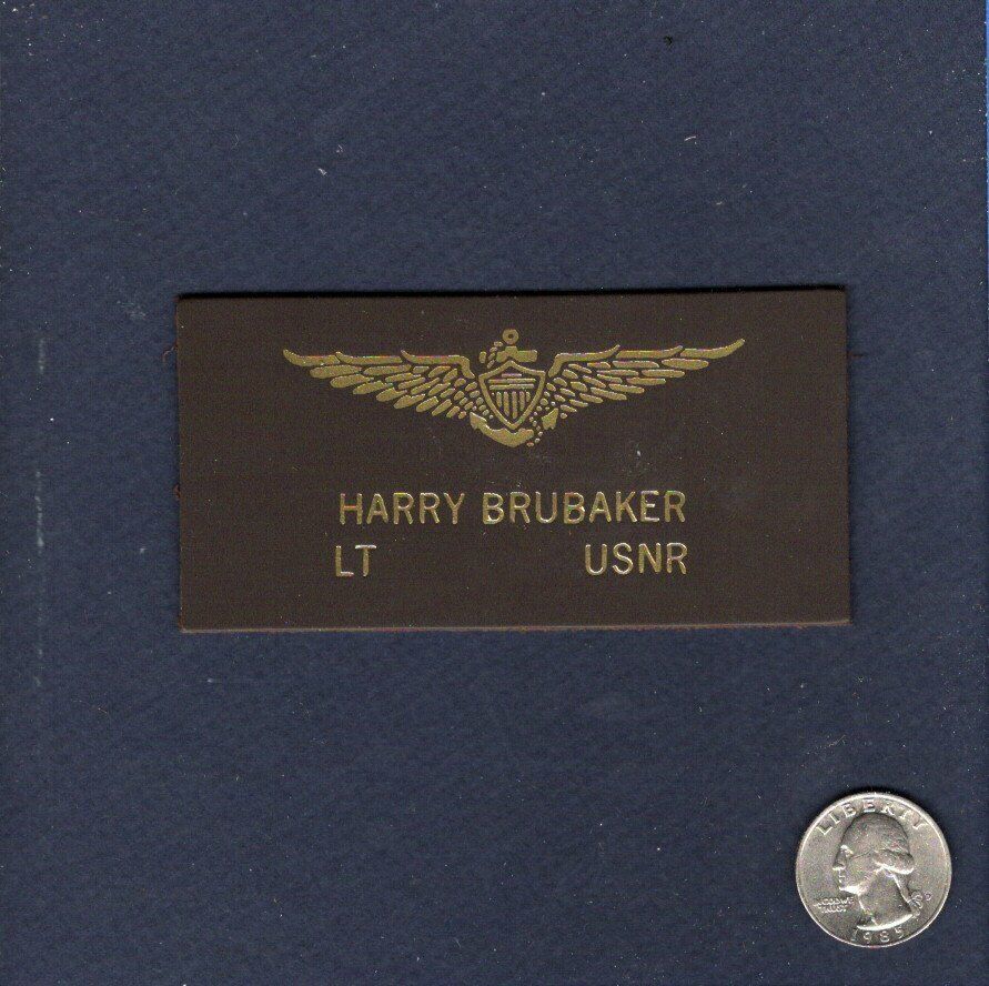 LT HARRY BRUBAKER Bridges of TOKO RI Movie Navy Squadron Aviator Name Tag Patch