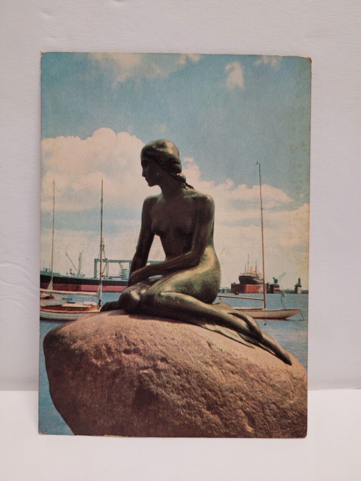 Vintage Used Postcard 1955 The Little Mermaid Copenhagen, Denmark 