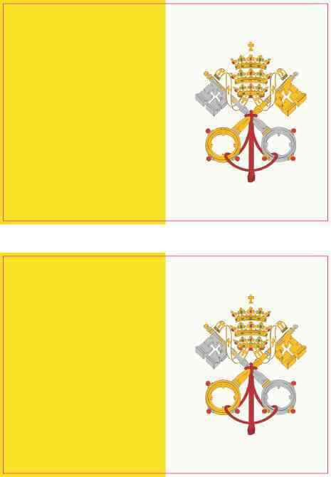 3in x 2in Vatican City Flag Magnets Car Truck Vehicle Magnetic Sign