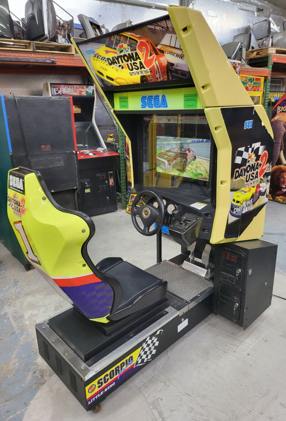 Sega Daytona USA 2 NASCAR Sit Down Arcade Driving Video Game Machine - 20\