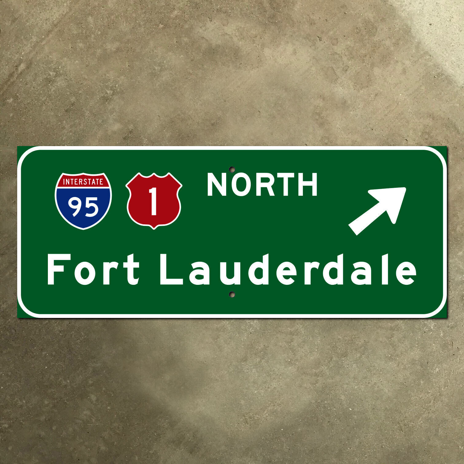 Florida interstate 95 US 1 Fort Lauderdale highway road guide sign 1957 Ft 18x7