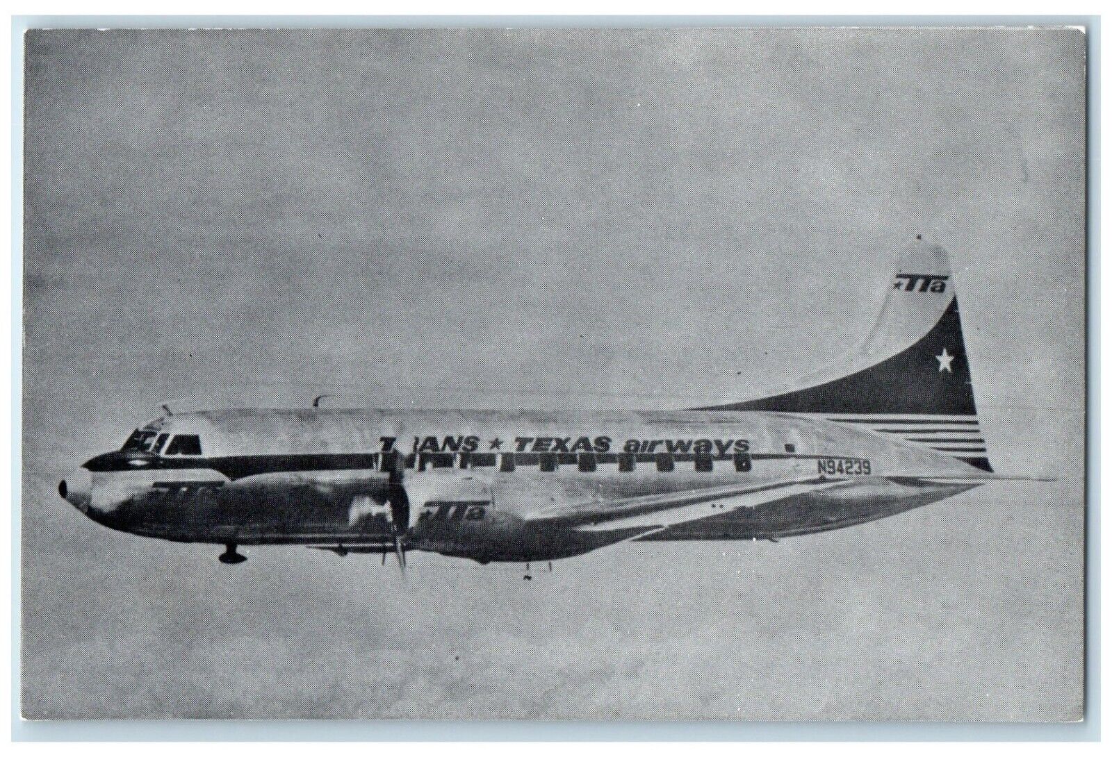 Trans Texas Airways TTA Convair CV-240 International Airline Museum Postcard