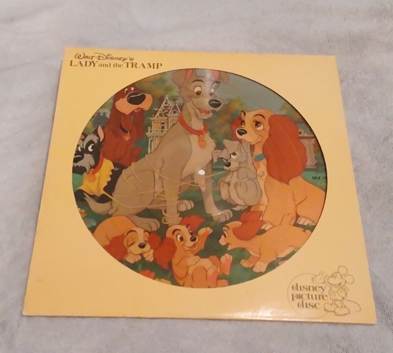 Vintage Walt Disney Picture Disc Lady And The Tramp Vinyl 3103 Vinyl Album 1980s
