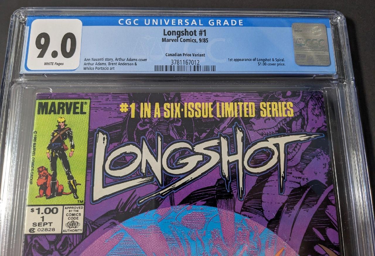 Longshot #1 CGC 9.0 WH $1.00 Canadian Newsstand Price Variant VIDEO Marvel X-men