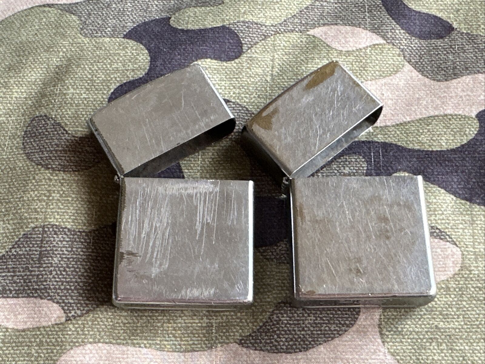 Lot of 2 Zippo Lighter Cases Only - 1999 & 2011 Silver Chrome Cases