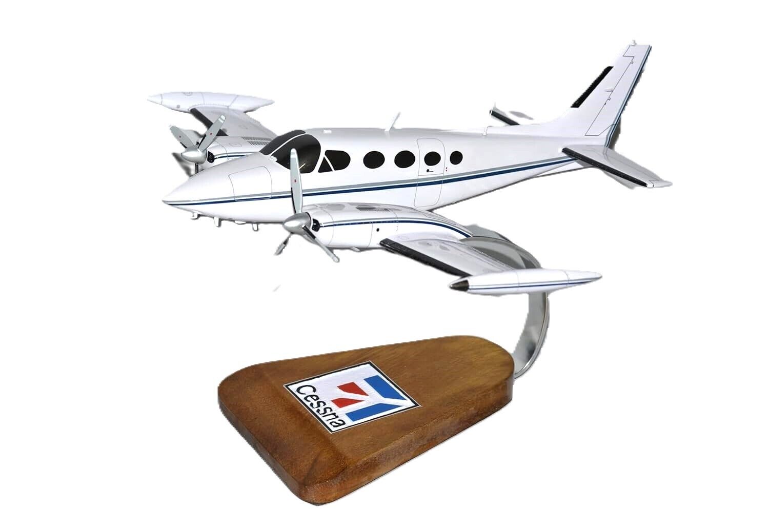 Cessna 340 Twin Engine Desk Top Display Private Wood Model 1/32 SC Airplane New