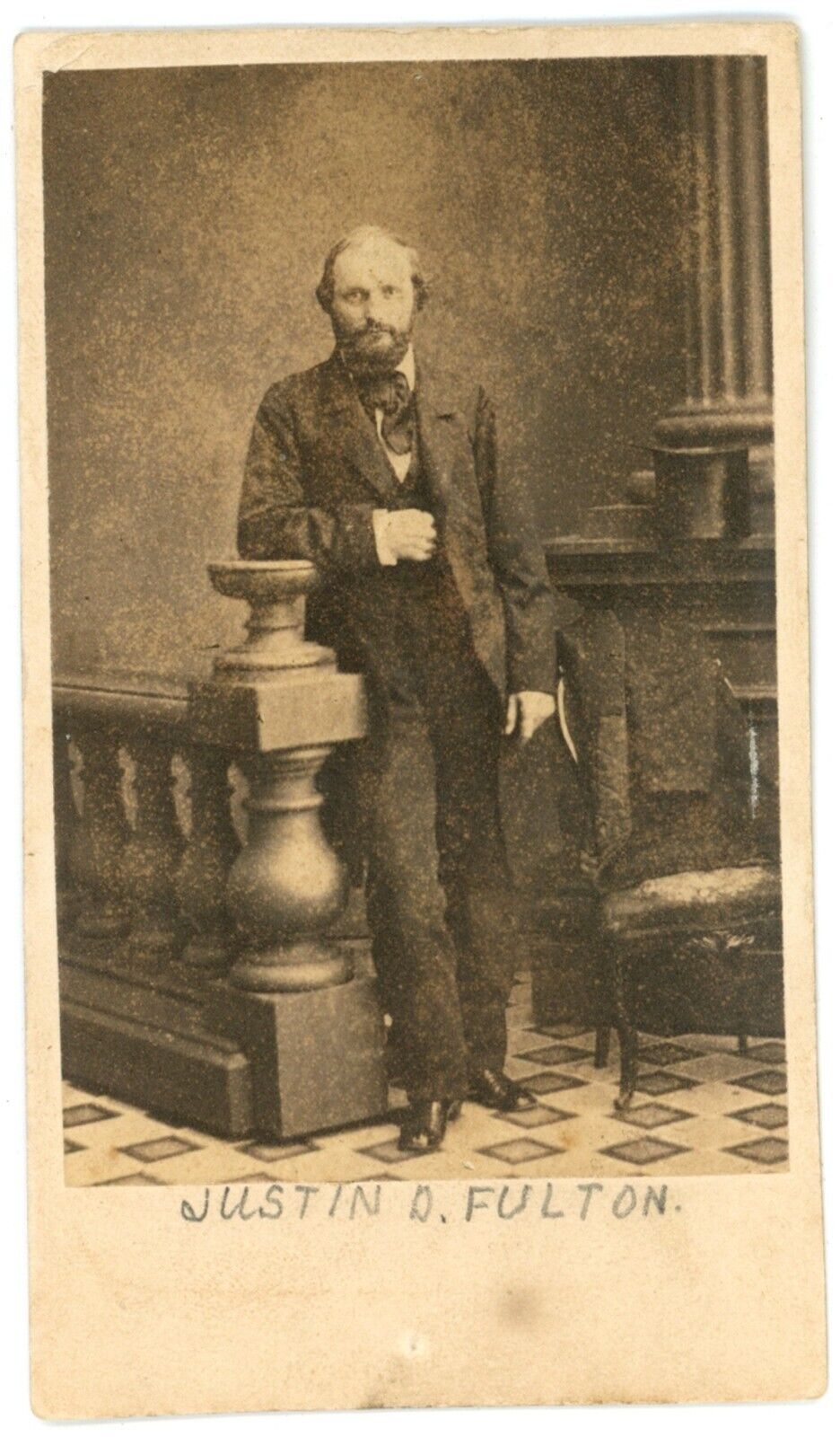 CIRCA 1870'S VERY RARE CDV Featuring Famous American Author: Justin D. Fulton
