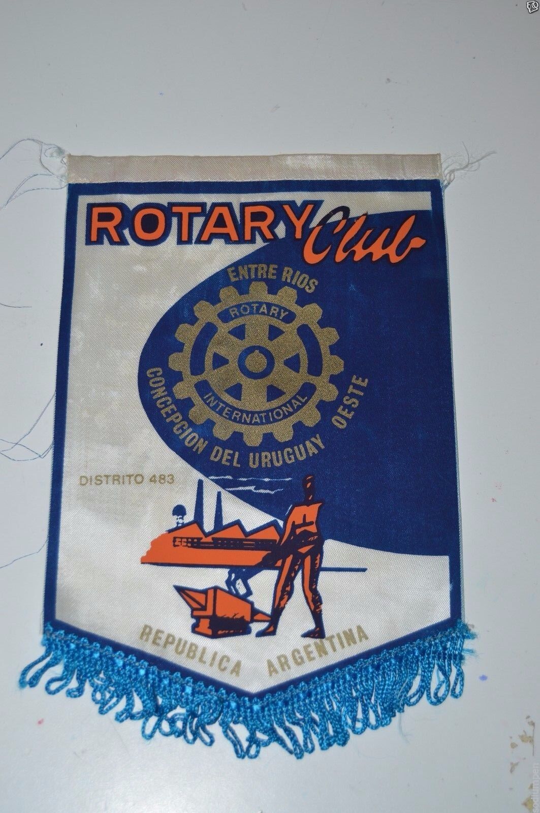 Vintage Entre Rios Uruguay Argentina Rotary International Club Wall Banner Flag