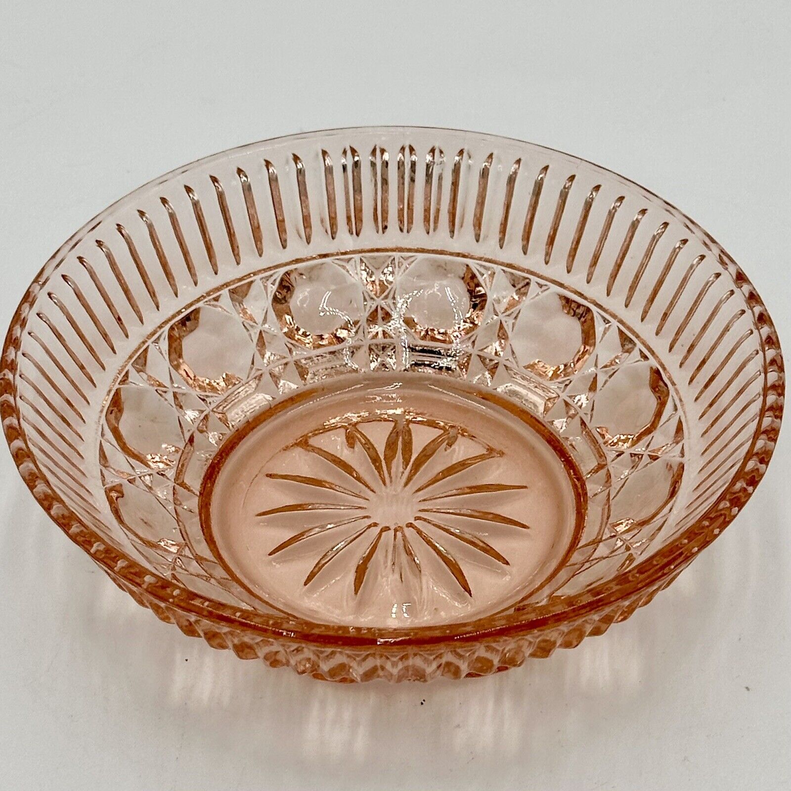 Vintage 1930's Pink Depression Glass Bowl Mayfair Design