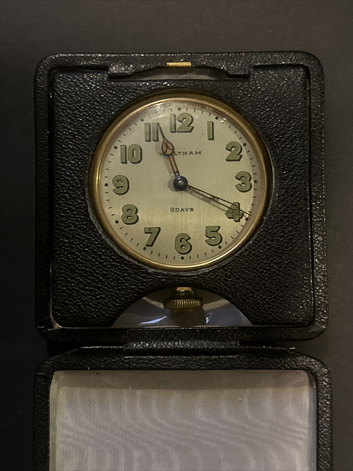 Waltham Watch Co. 8 Days Car Clock Model 1926 With Black Case