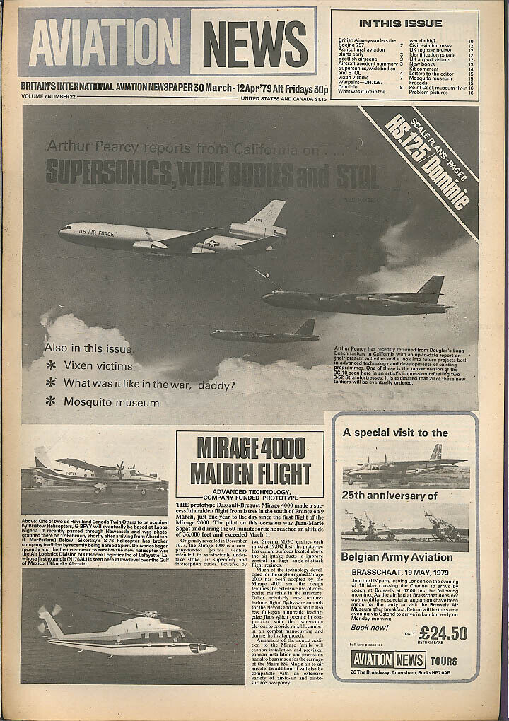 Mirage 4000 HS.125 Dominie Aviation News 3/30 1979